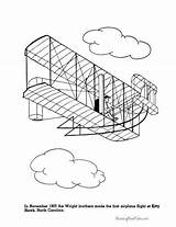 Wright Brothers Coloring Pages Airplane Plane History First Kids Hawk Kitty Choose Board Airplanes sketch template