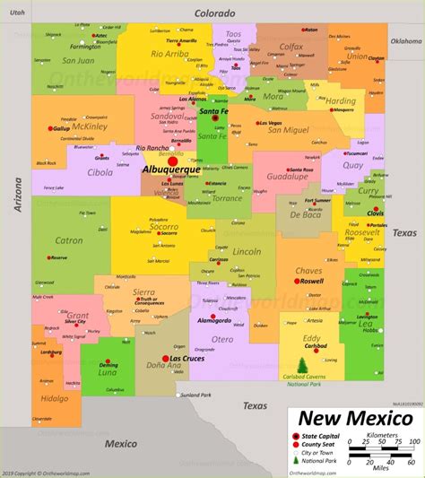 mexico state map usa maps   mexico nm