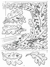 Oak Leaf Patterns Pattern Leather Tooling Printable Carving Diy Leaves Template Stamps Crafts Drawing Pages Sheridan Outline Leath Handmade Jewelry sketch template