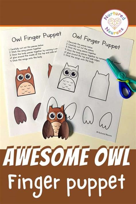 awesome owl finger puppet printable templates nurtured neurons