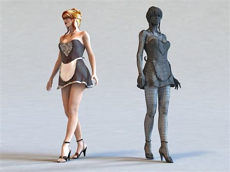 Sexy Maid 3d Model 3ds Max Files Free Download Modeling 36899 On Cadnav