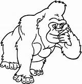 Gorilla Coloring Pages Clipart Gorillas Primate Printable Drawing Cartoon Print Mountain Cliparts Animals Categories Supercoloring Smelly Presentations Use Projects Websites sketch template