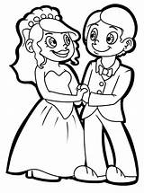 Wedding Couple Coloring Pages Color Kids Print Printable Getcolorings Button Through Comments sketch template