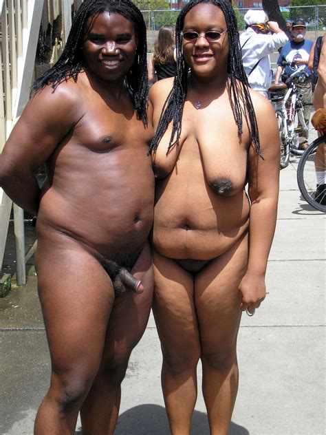 amazing black couple taking picture outdoor in naked condition hood tube