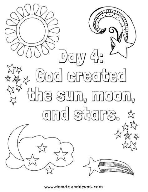 printable days  creation coloring pages