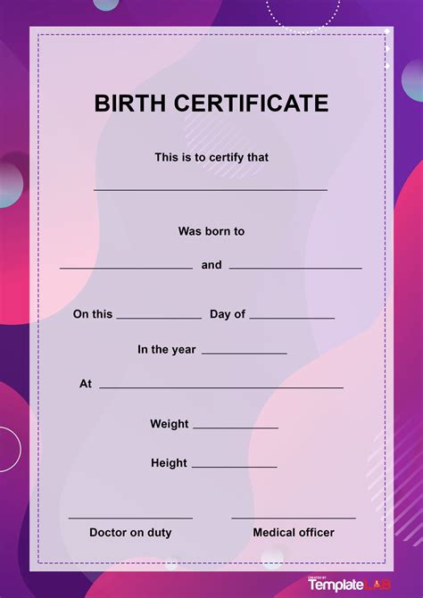 birth certificate templates word   templatelab