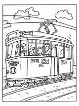 Tram Kleurplaat Coloring Oude Vervoer Trams Tekeningen Tekening Abstracte Sad sketch template