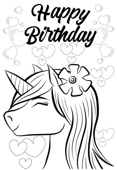 unbelievable unicorn coloring pages cards  printbirthdaycards