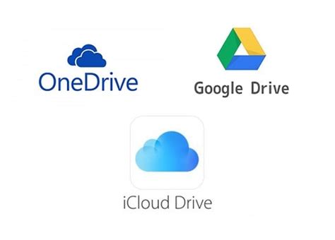 onedrive  google drive  icloud