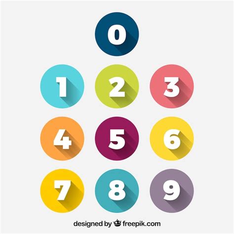 vector colorful number collection  flat design
