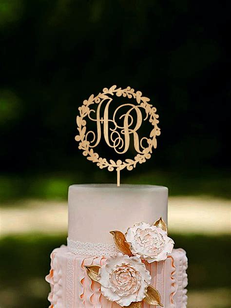 Monogram Initial Cake Toppers Photos