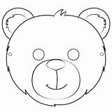 Bear Mask Coloring Pages Printable Teddy Template Masks Animal Paper Kids Bears Templates Categories sketch template