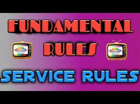fundamental rules  service youtube