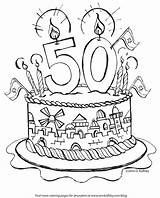 50th Coloring Pages Happy Anniversary 50 Color Kids Yerushalayim Yom Jewish Jerusalem Template Templates sketch template