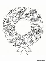 Noel Couronne Couronnes Coloriages Colorier Jecolorie Belle Bells sketch template