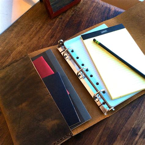 small  ring binder  mini  size leather ring binder etsy