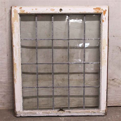 69 In H Pair Of Double Hung Leaded Antique Glass Windows Olde Good
