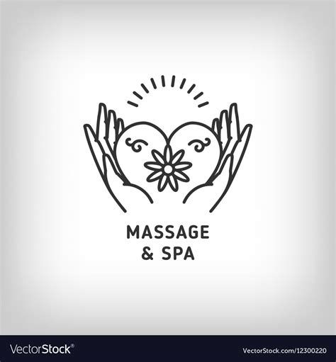 massage and spa therapy logo template thin vector image