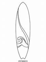 Surf Surfboard Coloring Outline Pages Board Clipart Template Drawing Clip Surfing Tattoo Printable Beach Designs Wave Hawaiian Da Vector Surfer sketch template