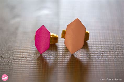 Origami Ring Tutorial Hexagonal Jewel Paper Kawaii In