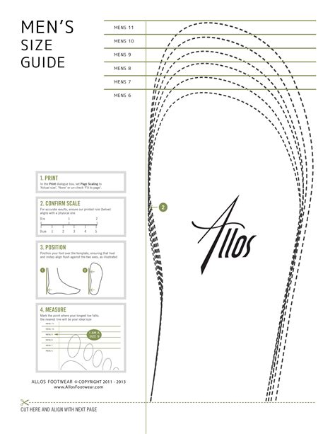 printable shoe size chart mens