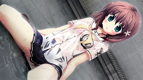 wet schoolgirl rain outside short skirt bra see through anime hentai mega boobs catoons