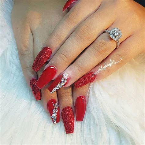 polish red rockstar prom nails silver prom nail designs red nails
