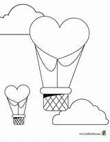 Coloring Heart Air Hot Pages Ballon Balloons Valentine Valentines Balloon Color Hellokids Hearts Print sketch template