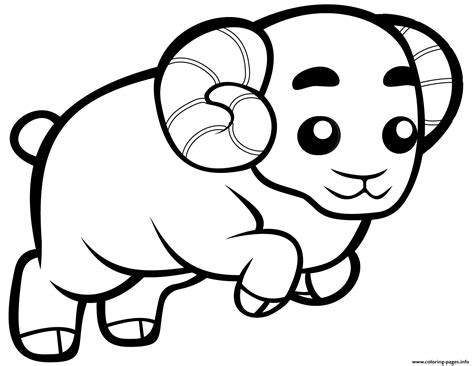 funny ram  coloring page printable