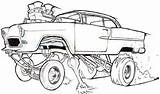 Coloring Pages Drawing Car Gasser Chevy Cartoon Hot Drawings Truck S10 Cool Rod Rods Custom Cars Colouring Sheets Artwork Sketch sketch template