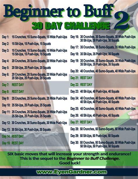 Beginner To Buff 2 30 Day Fitness Challenge My Healthy