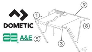 dometic power awning parts diagram