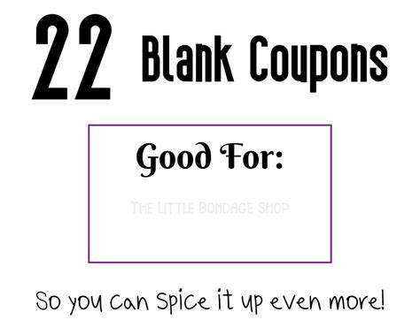 Sexy Coupon Book Printable Kinky Valentines Day T Bdsm Etsy