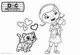 Doc Coloring Mcstuffins Pages Dog Cat Printable Kids sketch template
