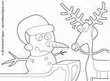 Snowman Reindeer Coloring Christmas Merry Spear Kevin Post sketch template