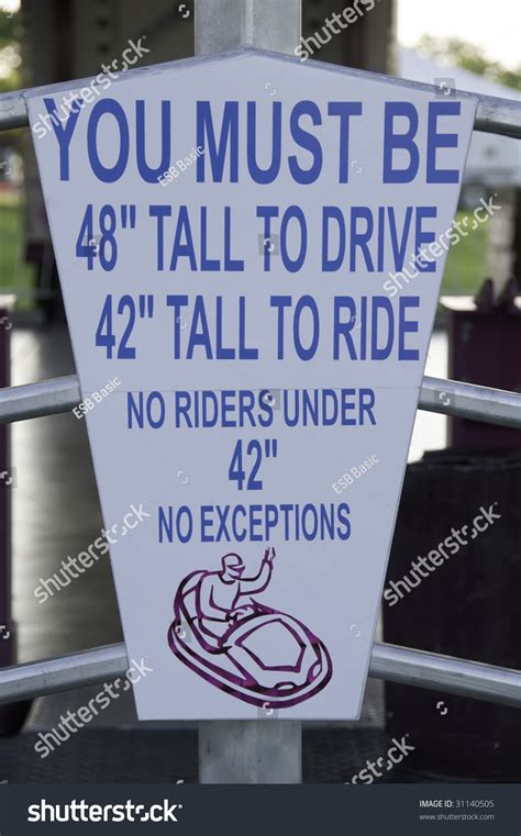 height requirement sign  carnival ride stock photo  shutterstock