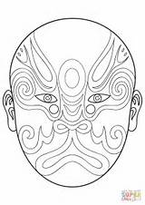 Mask Opera Chinese Coloring Pages Drawing Printable Template Mayan Phantom Supercoloring Para Super Mascaras Getdrawings Africanas Colorear Goalie Visit sketch template