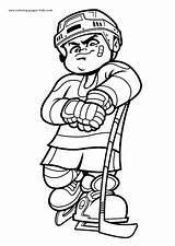 Sports Coloring Pages Color Winter Hockey Printable Kids Ice Sheets Found sketch template