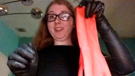 More Red Rubber Gloves Over Black Fetish Latex Youtube