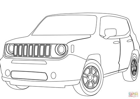 jeep renegade coloring page jeep wrangler  transparent clipart