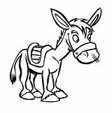 Donkey Coloring Mexican Pages Little sketch template