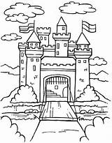 Castle Coloring Pages Colorear Para Castillo Medieval sketch template