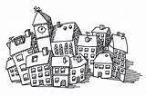 Town Drawing Buildings Small Drawn Sketch Hand Little Drawings Cute Background Matters Presence Having Online Transparent Towns Vector Paintingvalley Big sketch template