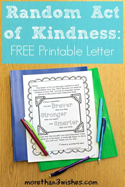 random act  kindness  printable letter  printable letters