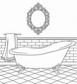 Coloring Bathtub Bathroom Pages Paper Colouring Clipart Doll Stamps Digital Book Printable Bathrooms Drawing House Webstockreview Quiet Part Furniture Visit sketch template