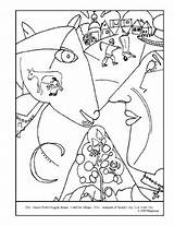 Chagall Marc Village Coloring Lesson Plan sketch template