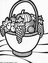 Coloring Basket Pages Thanksgiving Fruit Drawing Fall Thecoloringbarn Choose Board sketch template