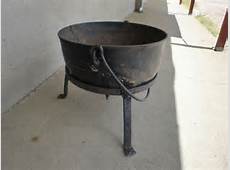 Large Cast Iron Kettle/Cauldron on Spider Stand Flower Pot Garden