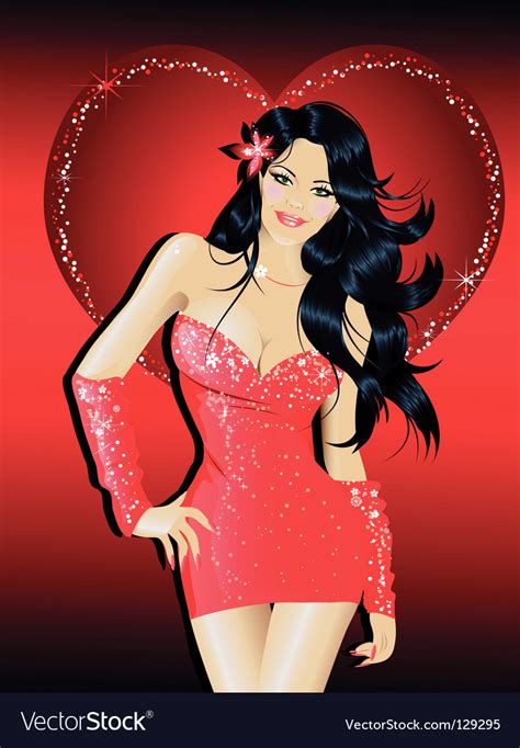 Sexy Woman In Red Dress Royalty Free Vector Image