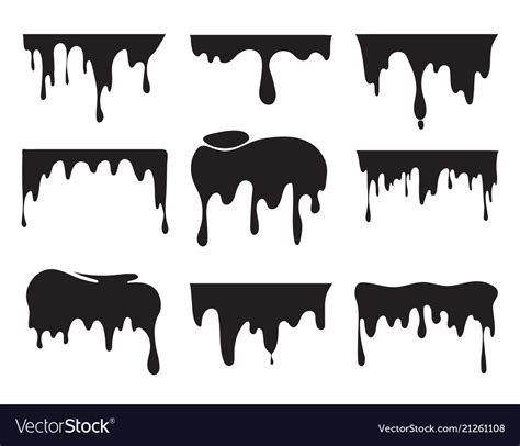 Various Dripping Black Paint Royalty Free Vector Image